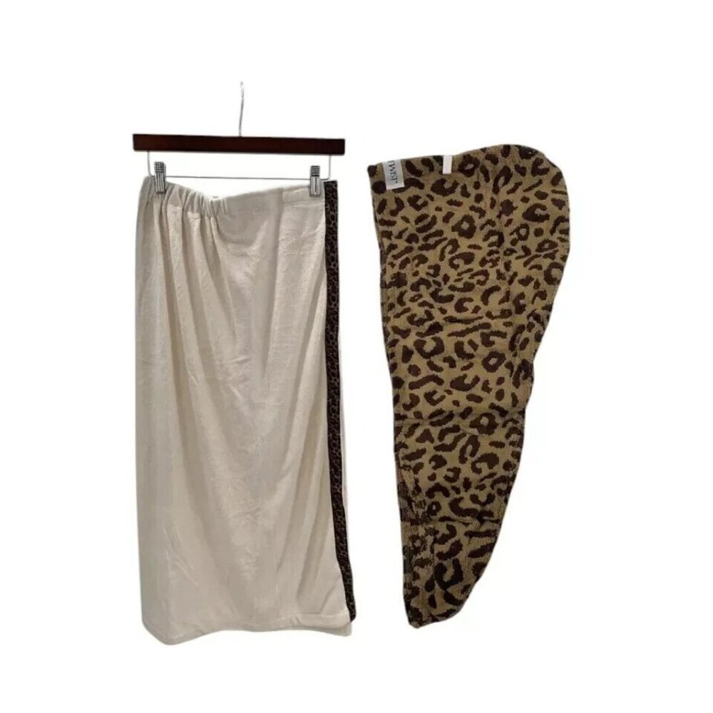 Turbie Twist Women's 2-pack Bath Wrap Combo Women Set Leopard S14298
